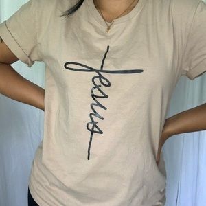 Jesus Tan Colored T-SHIRT